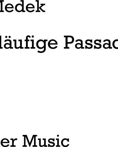 Rückläufige Passacaglia — Tilo Medek