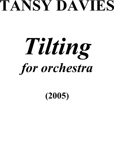 Tilting — Tansy Davies