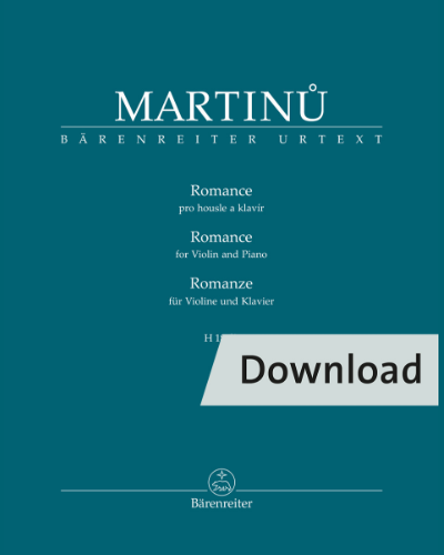 Romance for Violin and Piano H 186bis — Bohuslav Martinu