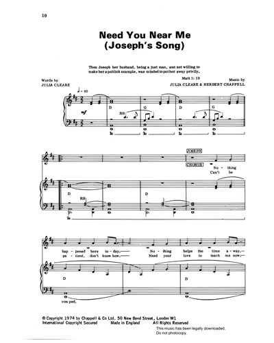 Need You Near Me (Joseph's Song) (from 'Carols For Today') — Herbert Chappell