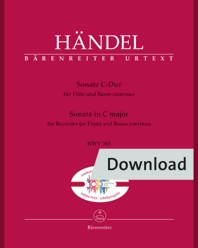 Sonata for Flute and Basso continuo C major (HWV 365) — 亨德尔