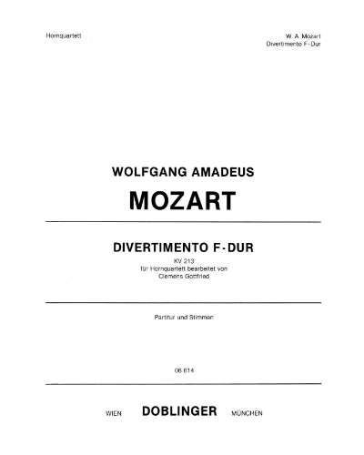 Divertimento in F major — 莫扎特