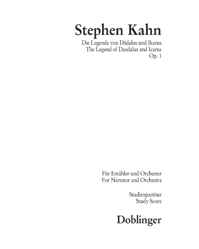 The Legend of Daedalus and Icarus, op. 1 — Stephen Kahn