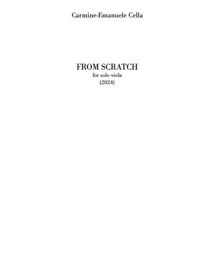 From scratch — Carlo-Emanuele Cella