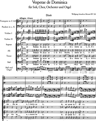 Vesperae de Dominica, K. 321 — 莫扎特