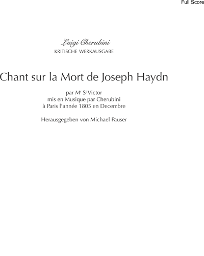 Chant sur la mort de Joseph Haydn — Luigi Cherubini