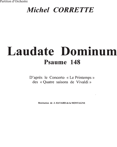 Laudate Dominum, psaume 148 — Michel Corrette