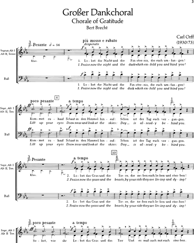 Von der Freundlichkeit der Welt — Carl Orff
