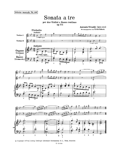 Trio Sonata in B-flat major, op. 5/5, RV 76 — Antonio Vivaldi
