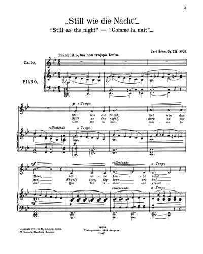 Still as the Night (in B-flat), op. 326/27 — 卡尔·博姆