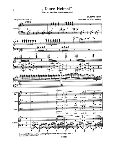 Chorus of the Hebrew Slaves (from 'Nabucco') — 威尔第