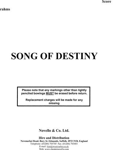 Song of Destiny, op. 54 — 勃拉姆斯