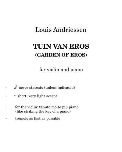 Tuin van Eros (Garden of Eros) — Louis Andriessen