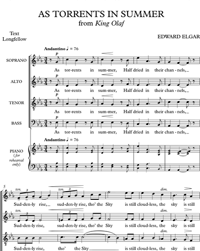 As Torrents in Summer (from 'King Olaf') — 埃尔加