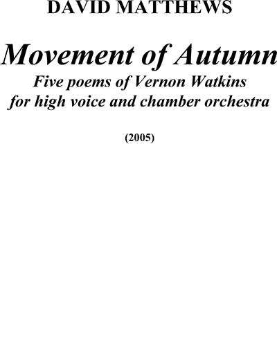Movement of Autumn, op. 98 — David Matthews