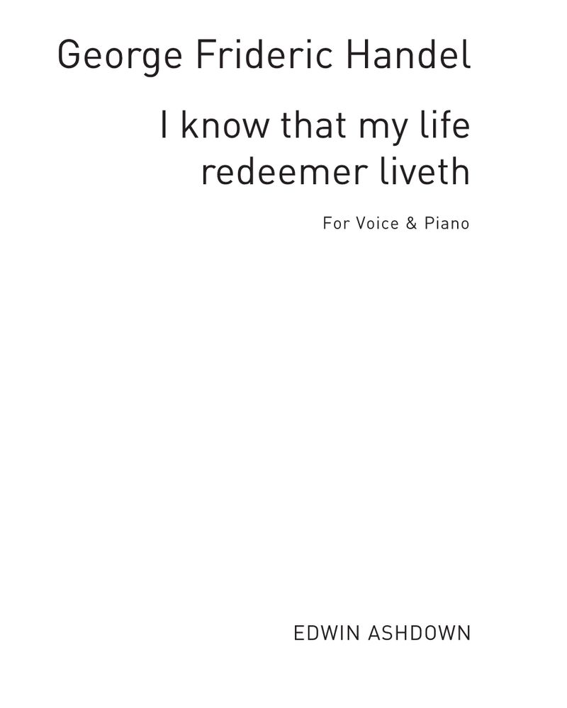 I know that my Redeemer liveth — 亨德尔