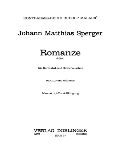 Romance in D minor — Johannes Matthias Sperger