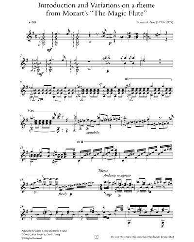 Introduction and Variations on a theme from Mozart's 'The Magic Flute' — 费尔南多·索尔