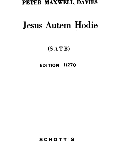 Jesus Autem Hodie — 马克斯韦尔·戴维斯