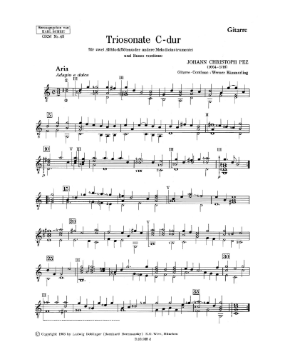 Trio Sonata in C major — Johann Christoph Pez