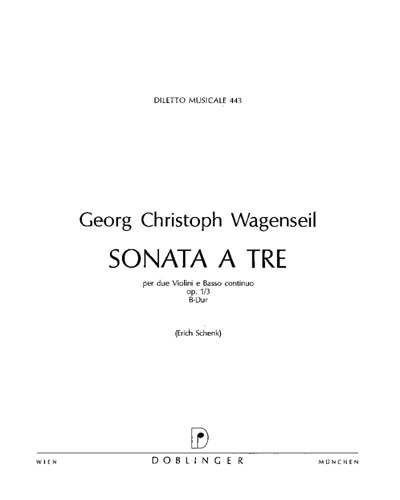 Sonata a Tre in B-flat major, op. 1/3 — 瓦根塞尔