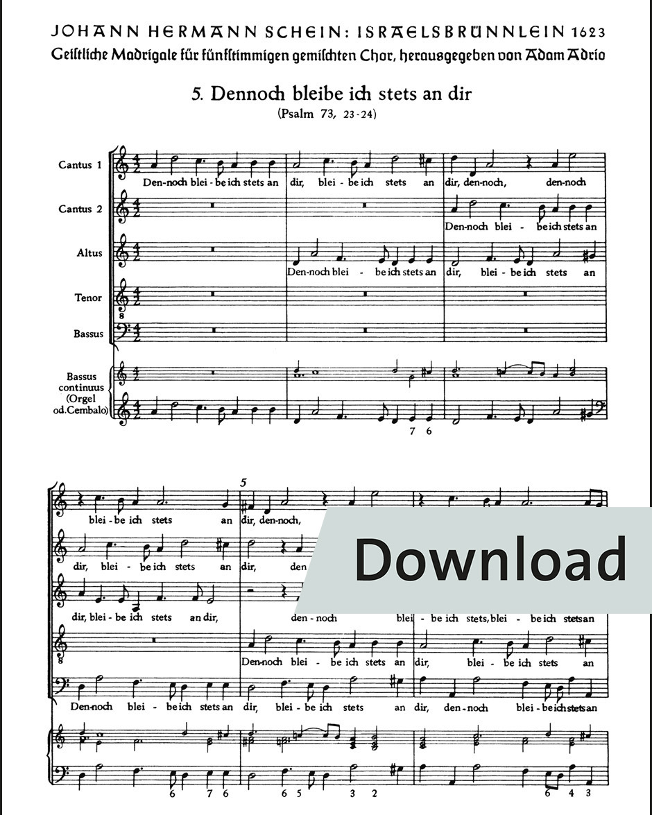 Dennoch bleibe ich stets an dir — Johann Hermann Schein