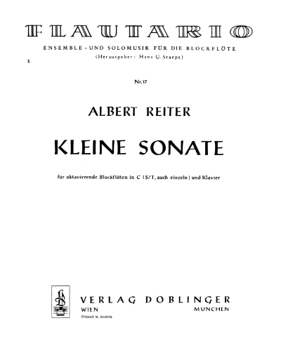 Kleine Sonate — Albert Reiter