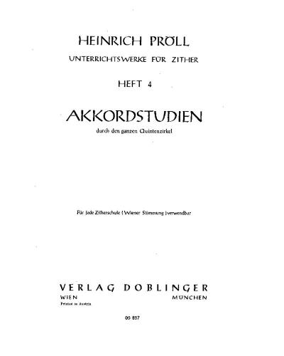 Teaching Works for Zither, op. 4 — Heinrich Pröll