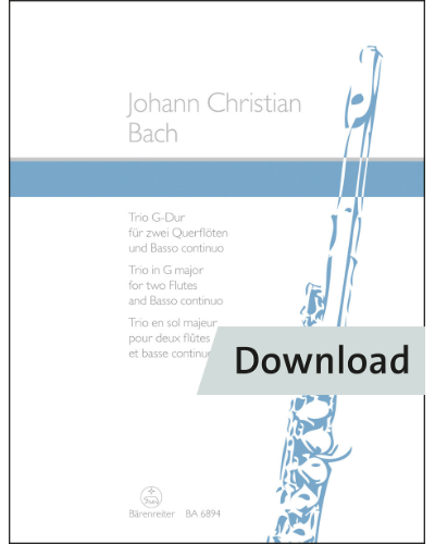 Trio for two Flutes and Basso continuo in G major — J.C.巴赫