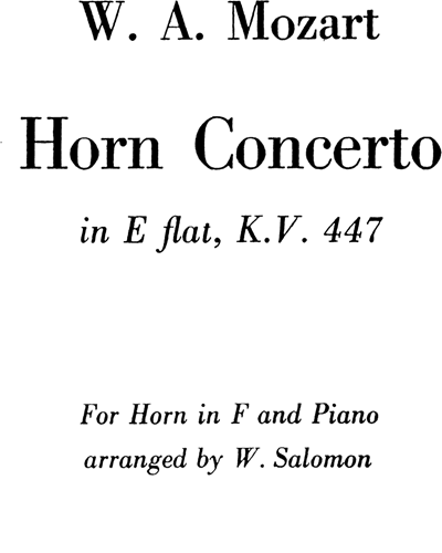 Horn Concerto No. 3, K. 447 — Wolfgang Amadeus Mozart