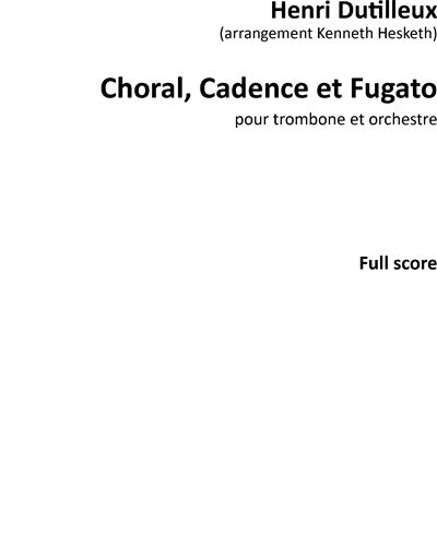 Chorale, Cadence et Fugato — 迪蒂耶