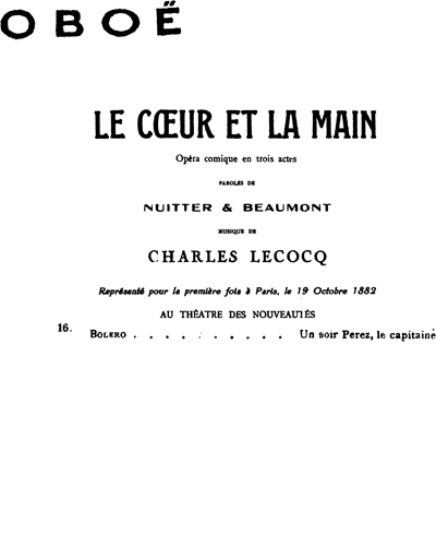 Cœur et la main — Charles Lecocq