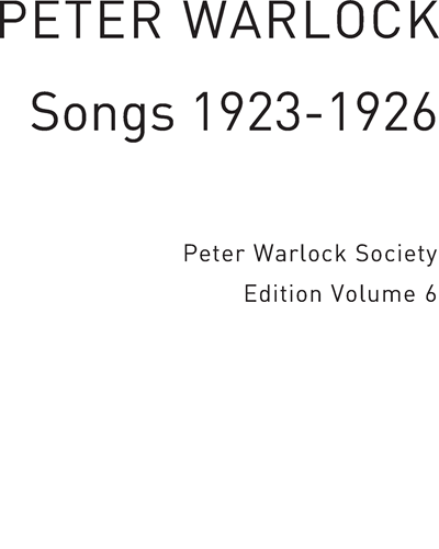 Songs 1923-1926, Vol. 6 — 彼得·沃洛克