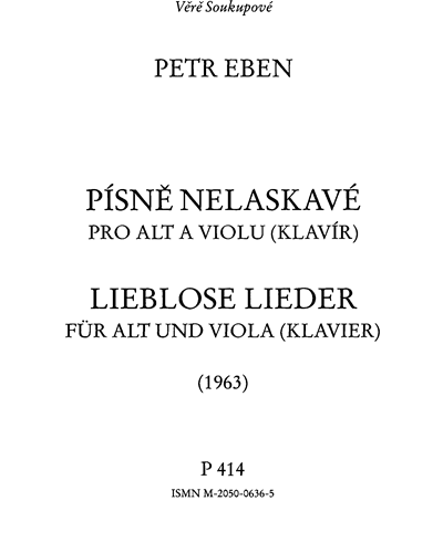 Unkind Songs — Petr Eben