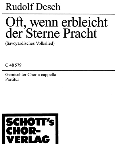 Oft, wenn erbleicht der Sterne Pracht — Rudolf Desch