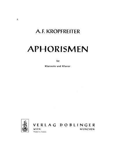 Aphorismen — Augustinus Franz Kropfreiter