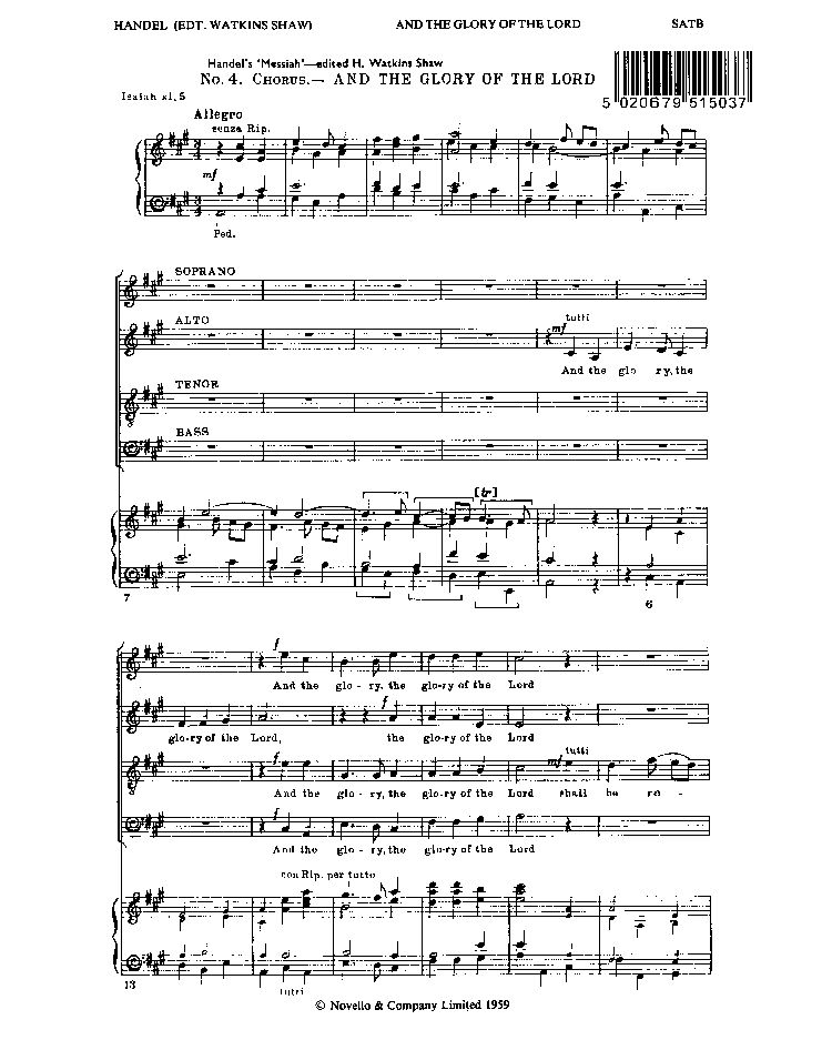 And the Glory of the Lord — George Frideric Handel
