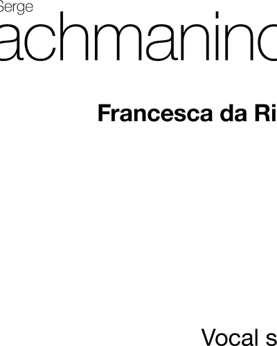 Francesca da Rimini, op. 25 — Sergei Rachmaninoff