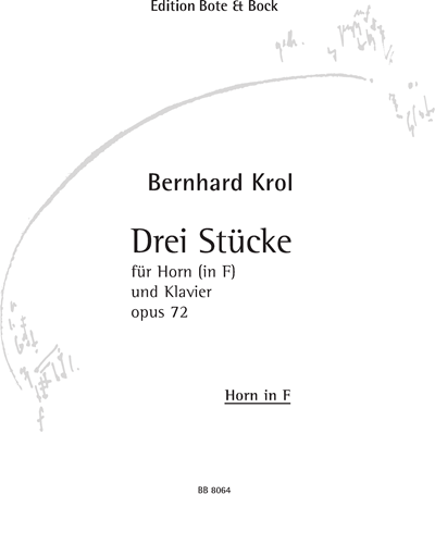 Three Pieces, op. 72 — Bernhard Krol