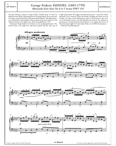 Allemande (from 'Suite No. 8 in F minor, HWV 433') — George Frideric Handel