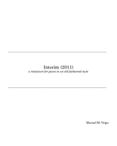 Interim, op. 1 — Manuel M. Veiga
