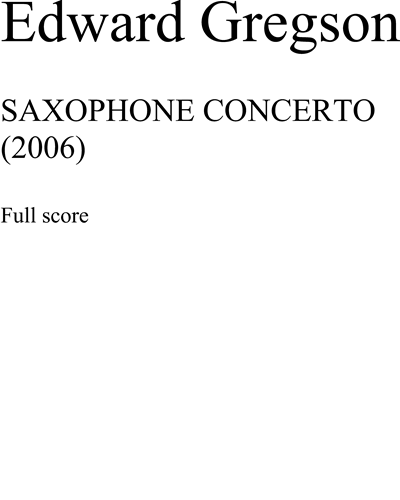 Saxophone Concerto — Edward Gregson