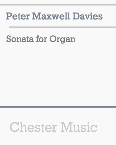 Sonata for Organ — 马克斯韦尔·戴维斯