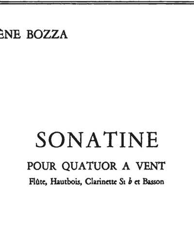 Sonatine for Wind Quartet — 欧仁·博扎