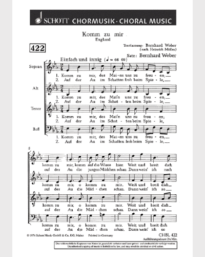 Komm zu mir — Bernhard Weber