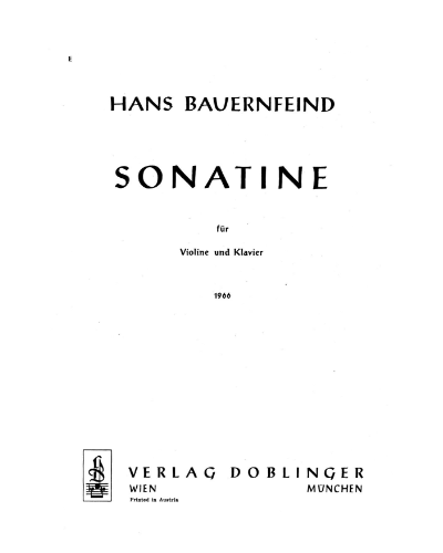 Sonatina — Hans Bauernfeind