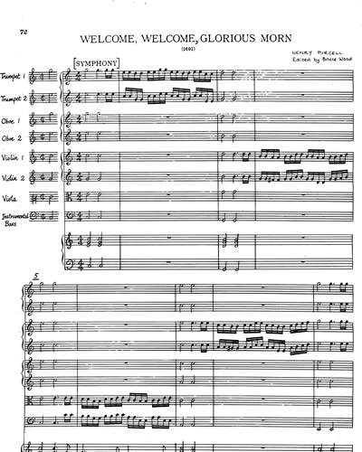Welcome, Welcome, Glorious Morn — Henry Purcell