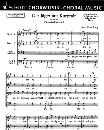 Drei Volksliedsätze — Hans Lang