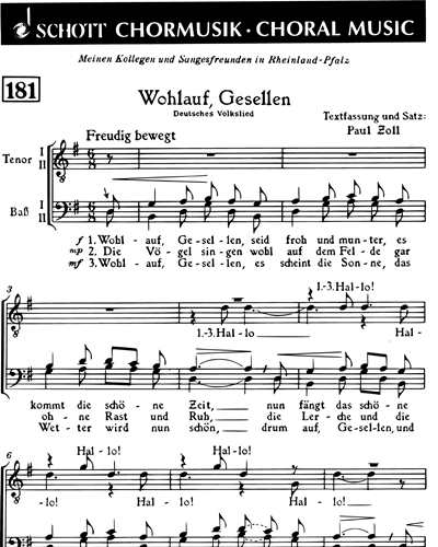 Wohlauf, Gesellen, seid froh und munter — Paul Zoll