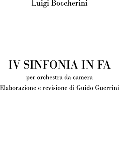 Sinfonia in FA, op. 35 n. 4 (G 512) — 博凯里尼